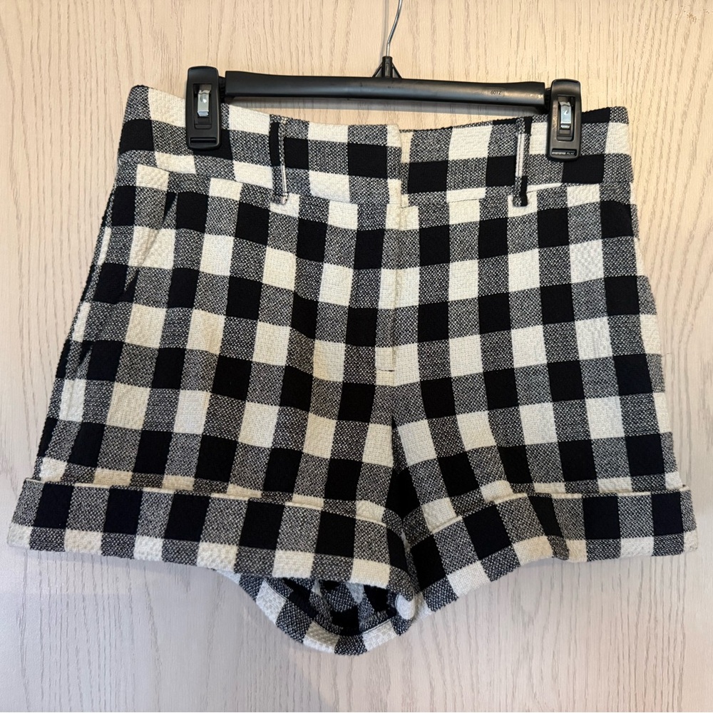 Veronica Beard Carito Black & White Gingham Shorts